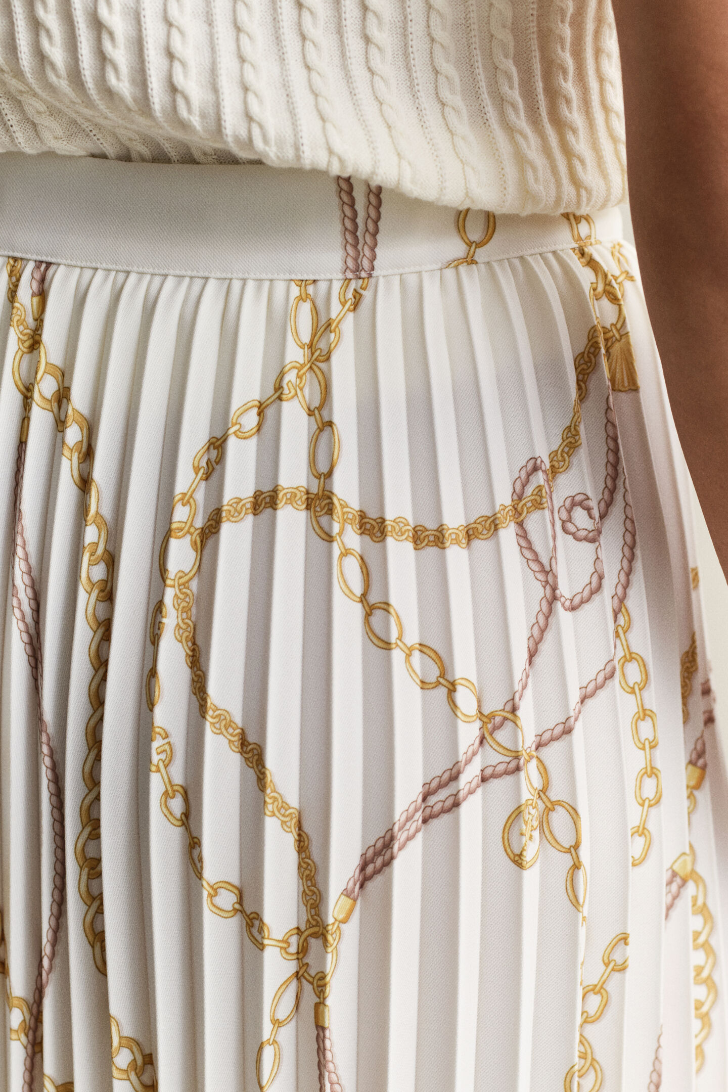 Plissierter Midirock mit Print