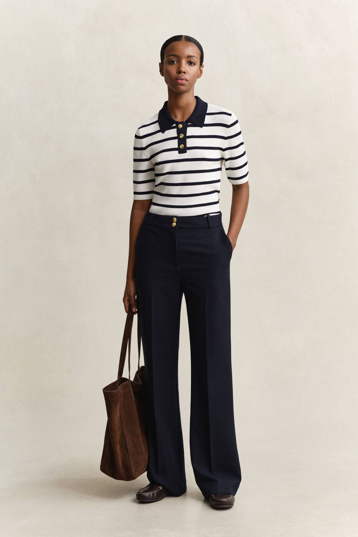 Strick Rugger mit Streifen