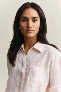 Relaxed Fit Leinen Bluse mit Streifen