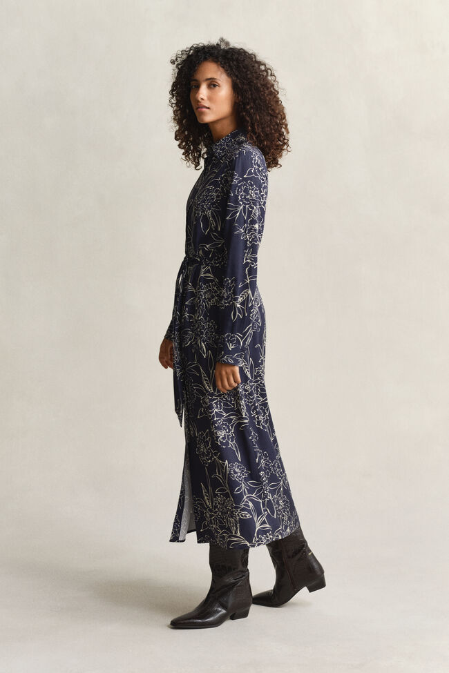 Hemdblusenkleid mit Blumen-Print