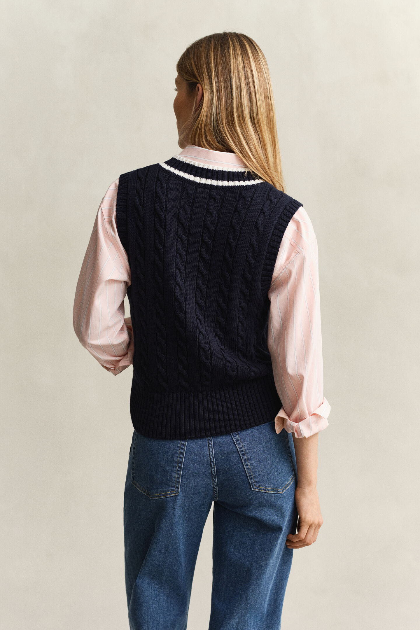 Zopfstrick Pullunder aus Baumwolle