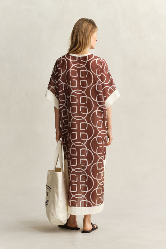 Monogram Kaftan aus Baumwoll-Seiden-Mix
