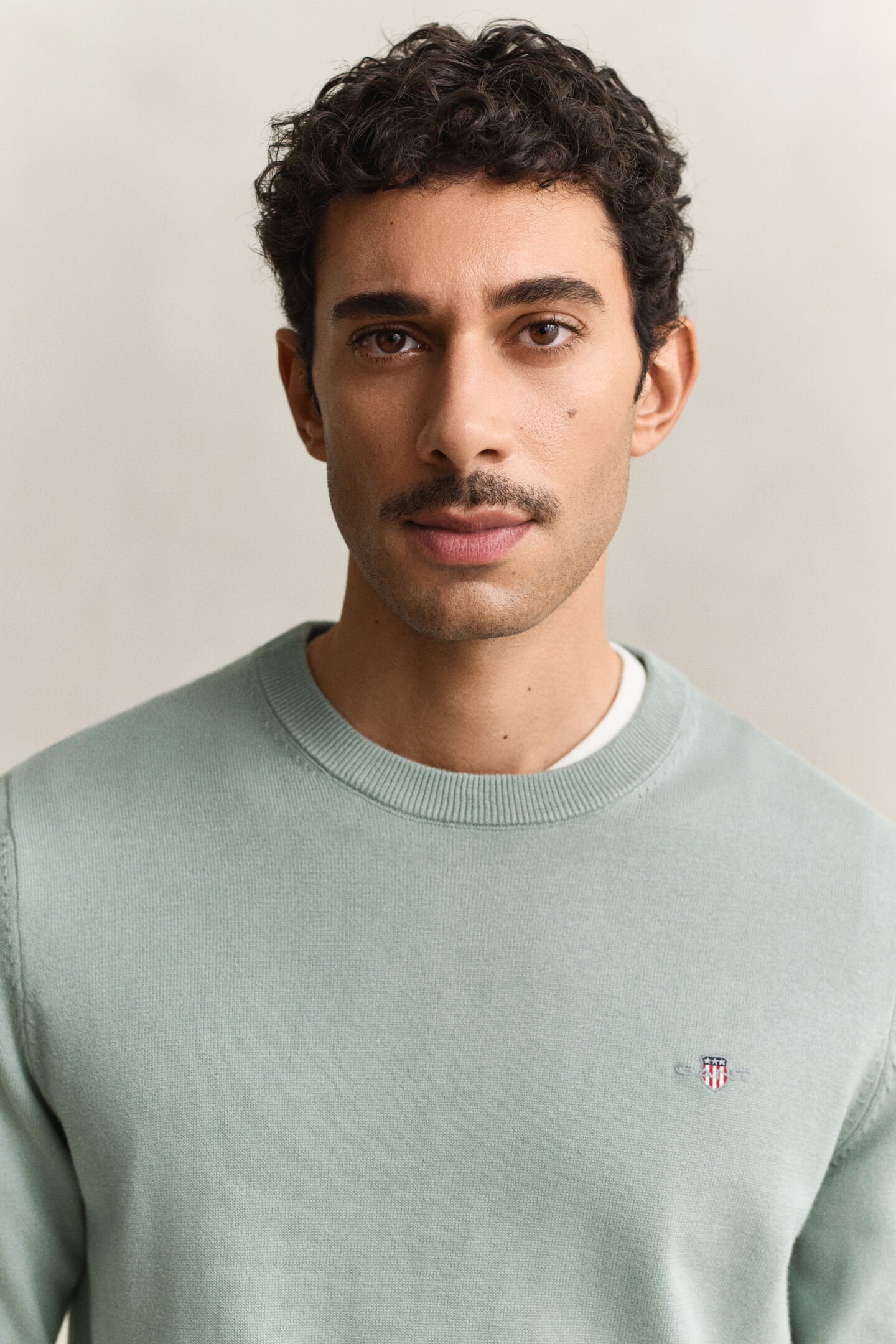 Rundhalspullover aus Baumwolle