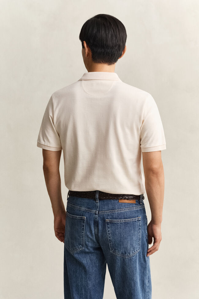 Strukturiertes Poloshirt mit Streifen