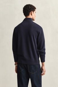 Sacker Rib Sweatshirt mit Rei&szlig;verschlusskragen