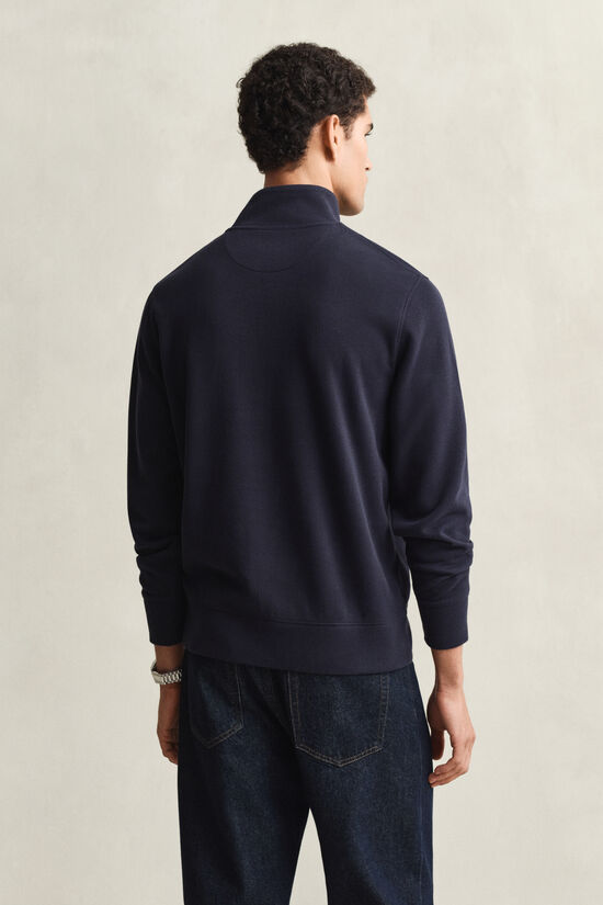 Sacker Rib Sweatshirt mit Rei&szlig;verschlusskragen