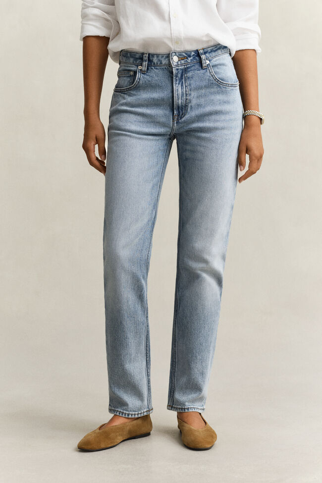 Stretch-Jeans mit geradem Bein