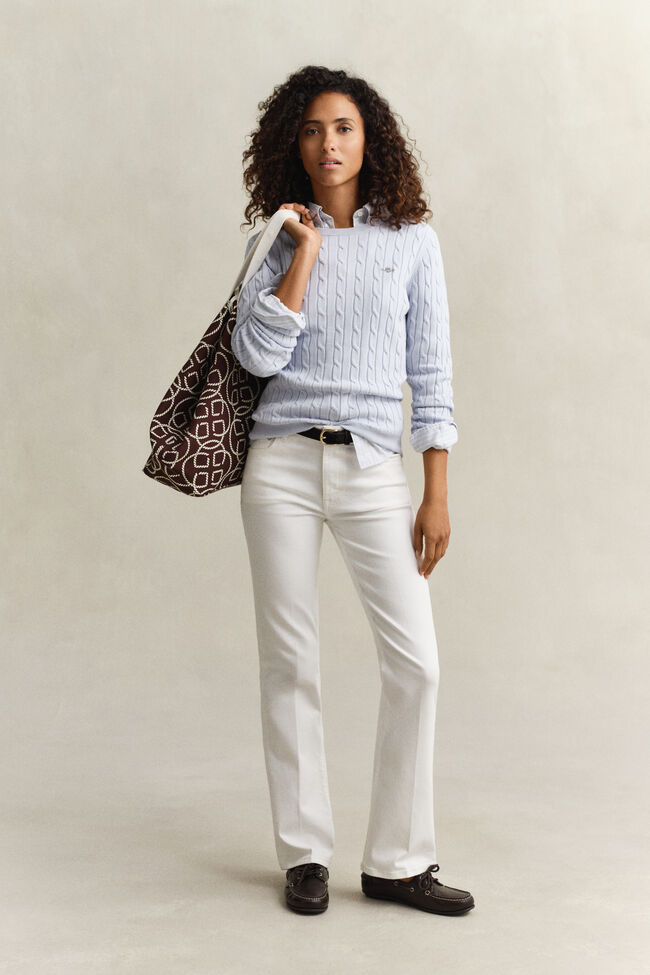 Zopfstrick Rundhalspullover