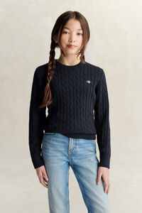 Teen Girls Pullover mit Zopfmuster