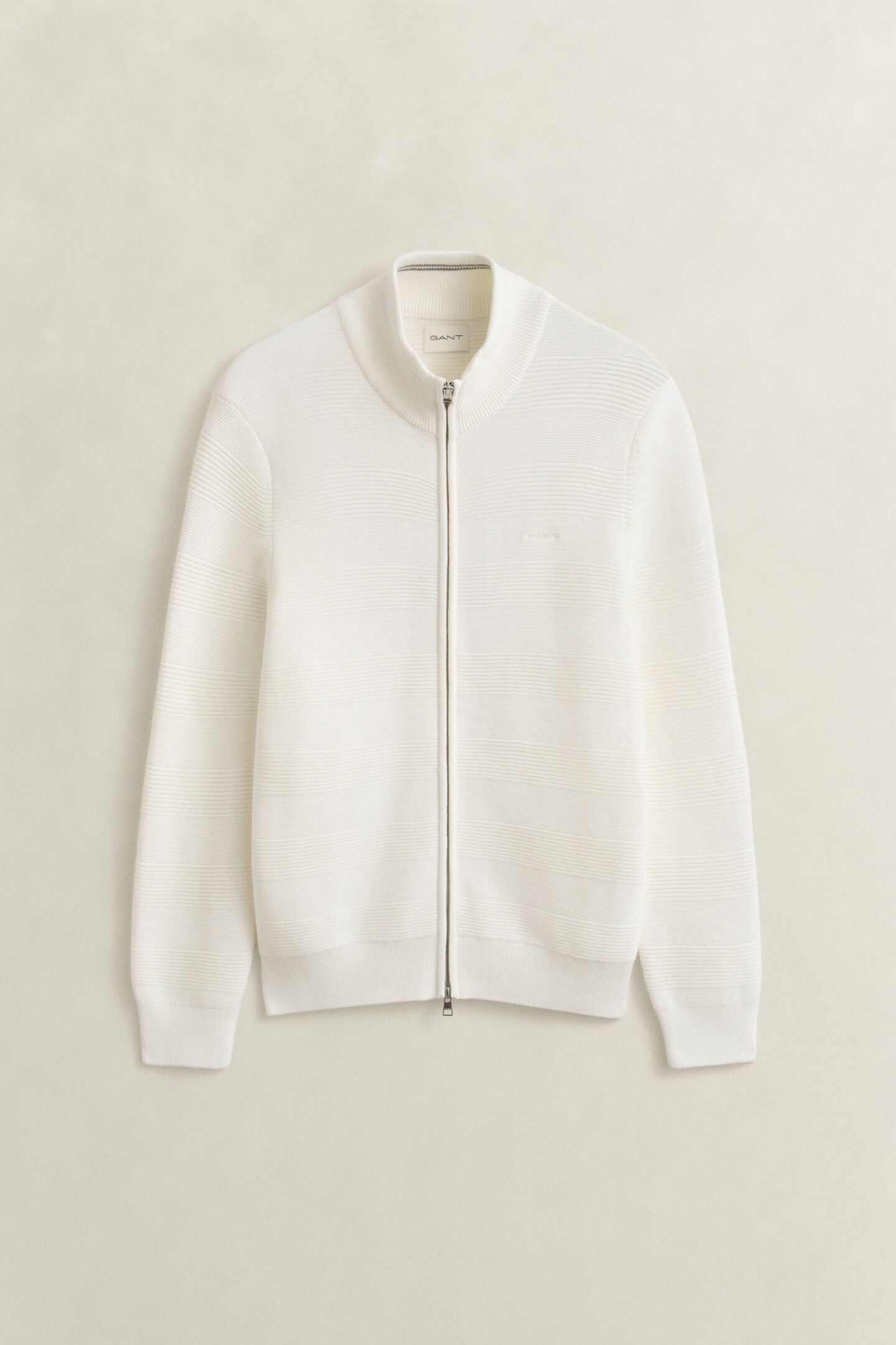 Strickjacke aus strukturierter Baumwolle mit Rei&szlig;verschluss