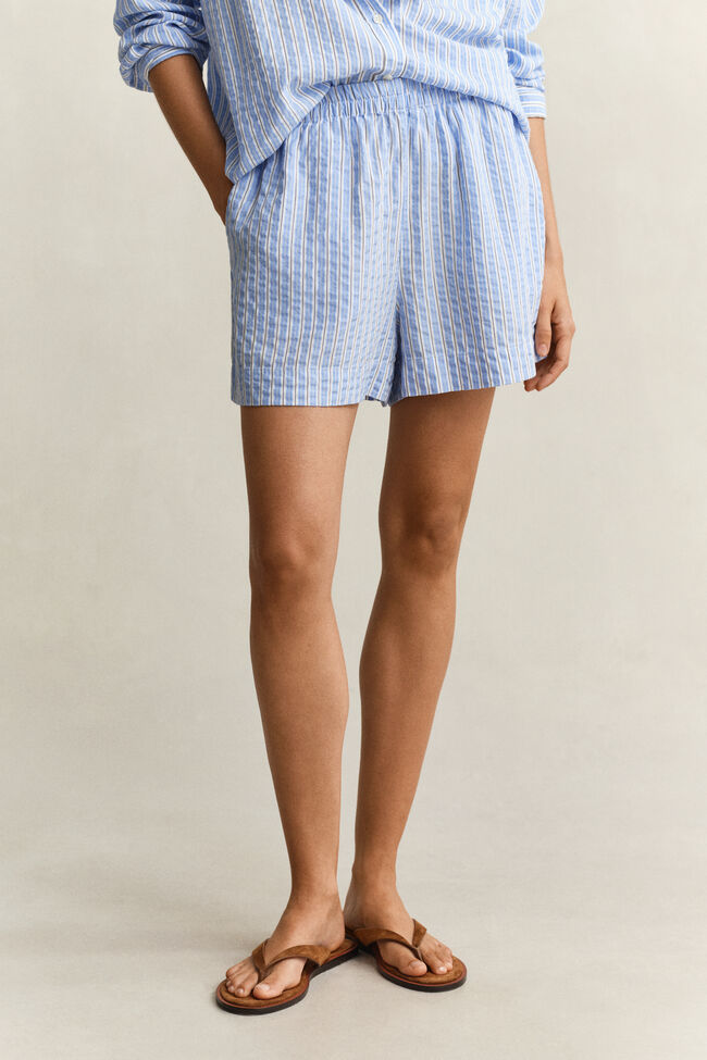 Gestreifte Seersucker Shorts