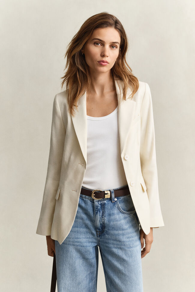 Stretch-Blazer aus Leinen