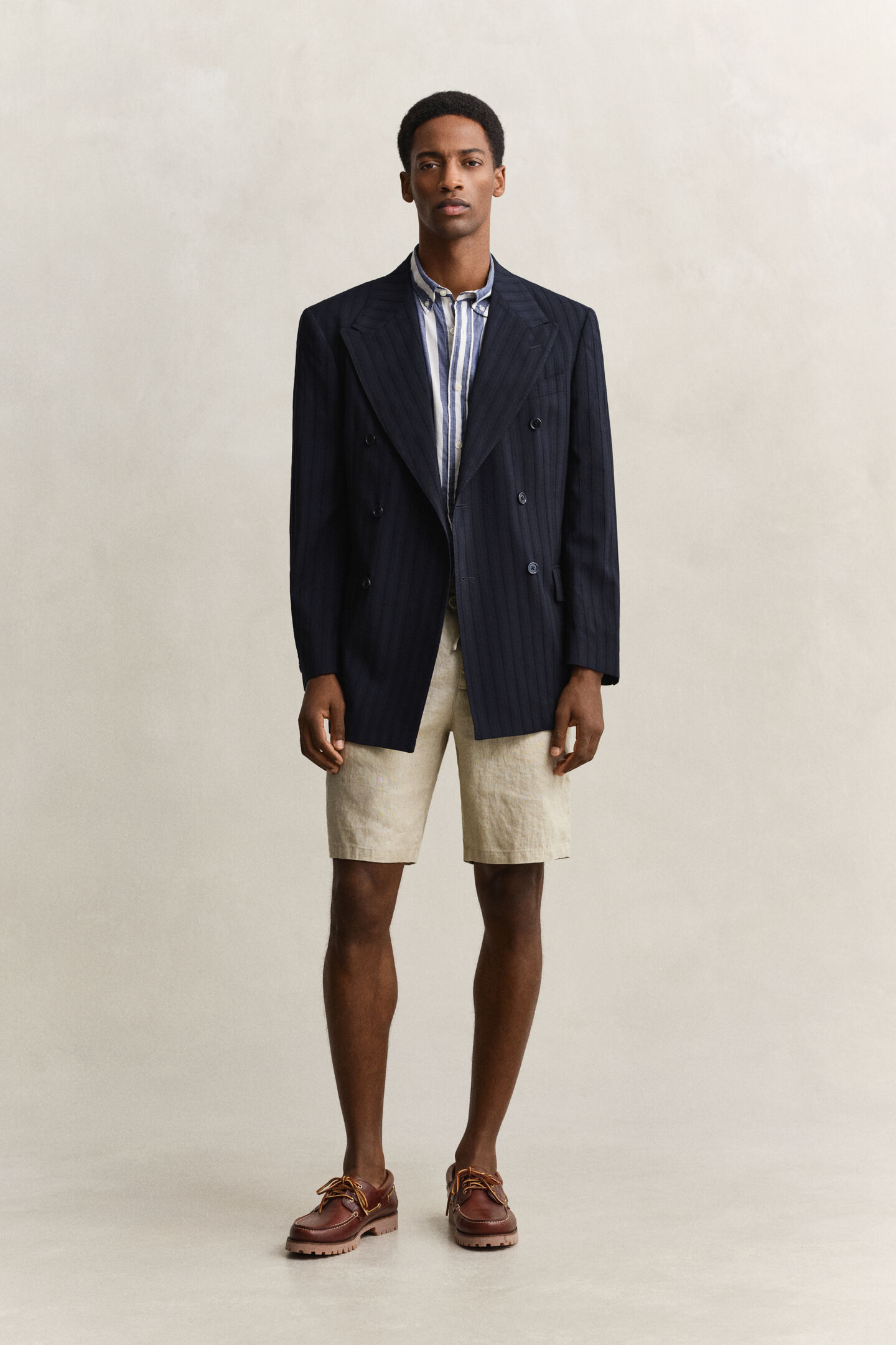 Gestreiftes Hemd aus Baumwoll-Voile