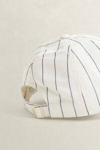 Gestreiftes Cap aus Leinenmix