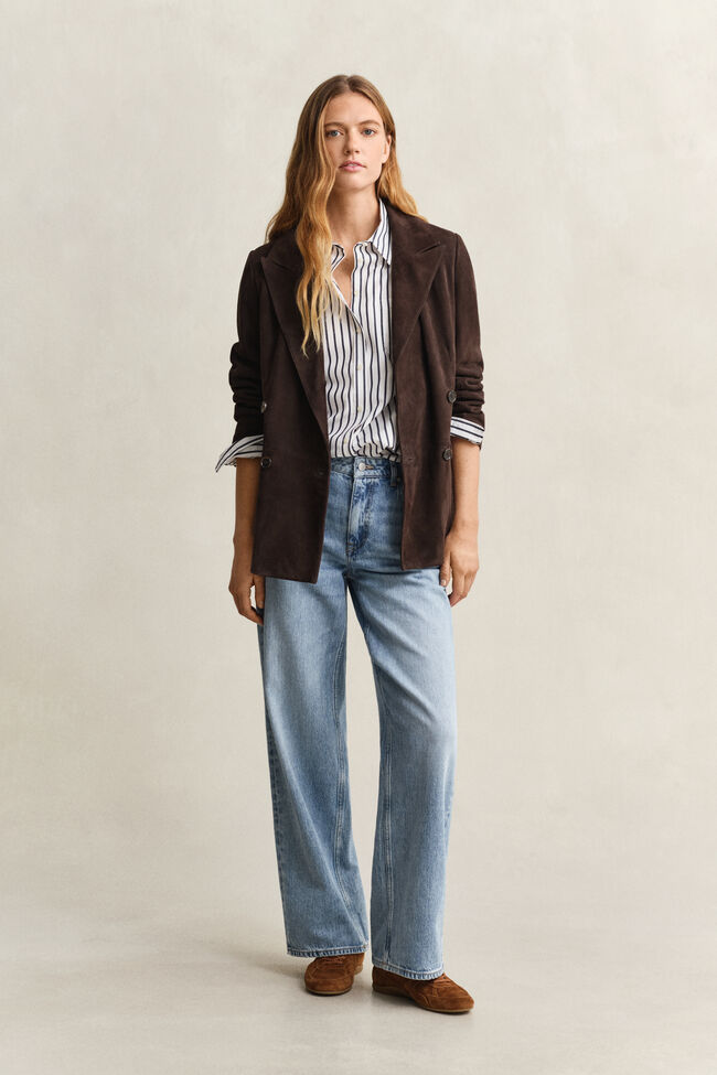 Regular Fit Classic Popeline Bluse mit Streifen