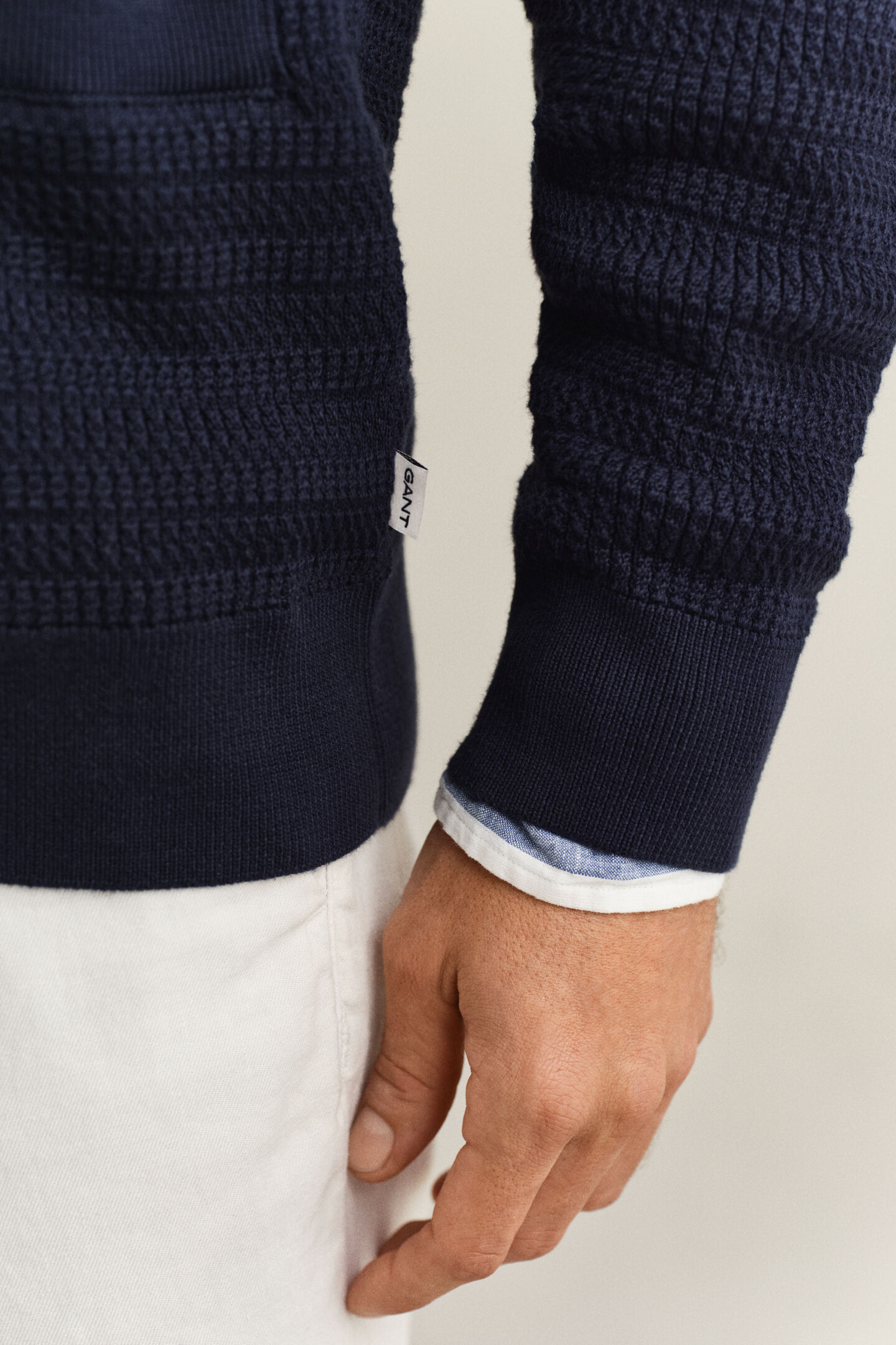 Zopfstrick Strickjacke mit Schalkragen