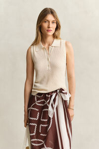 &Auml;rmelloses Top aus Spitzenstrick