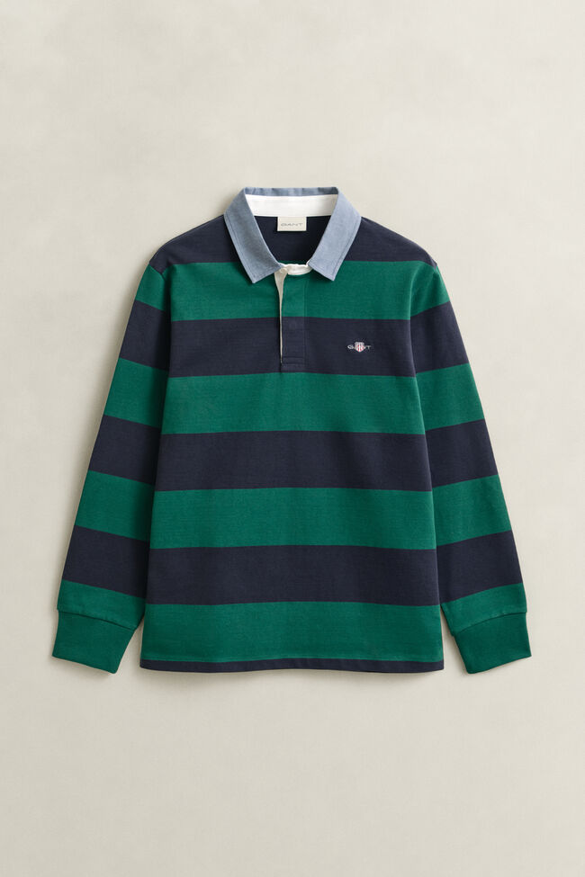 Gestreiftes Heavy Rugger mit Chambray-Kragen