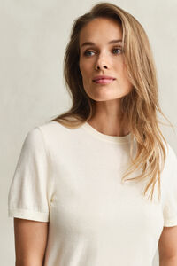 Leichter Kurzarm-Rundhalspullover