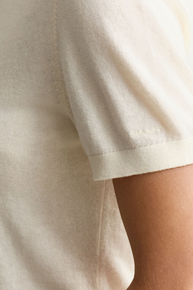 Leichter Kurzarm-Rundhalspullover