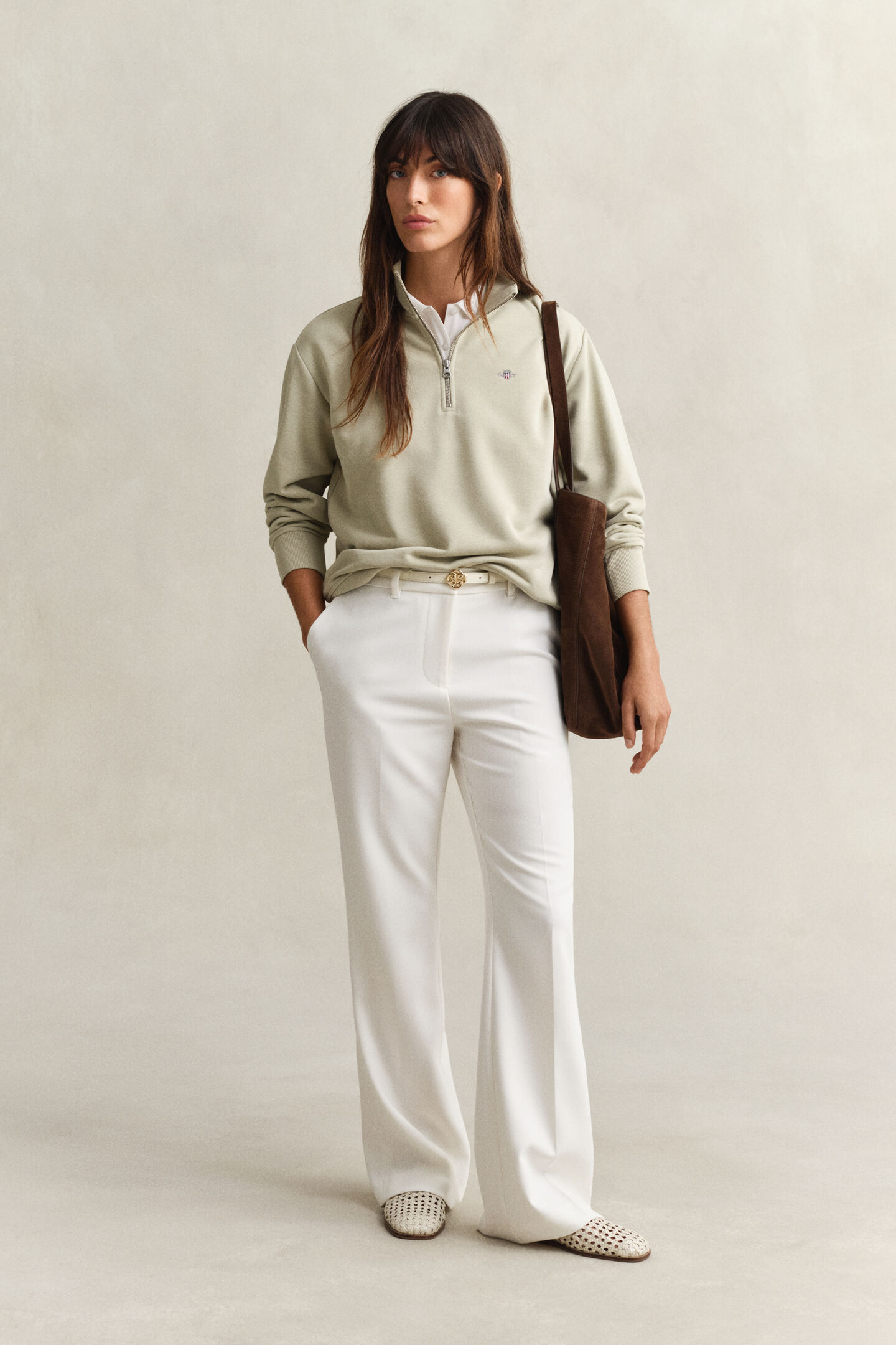 Shield Sweatshirt mit Rei&szlig;verschlusskragen