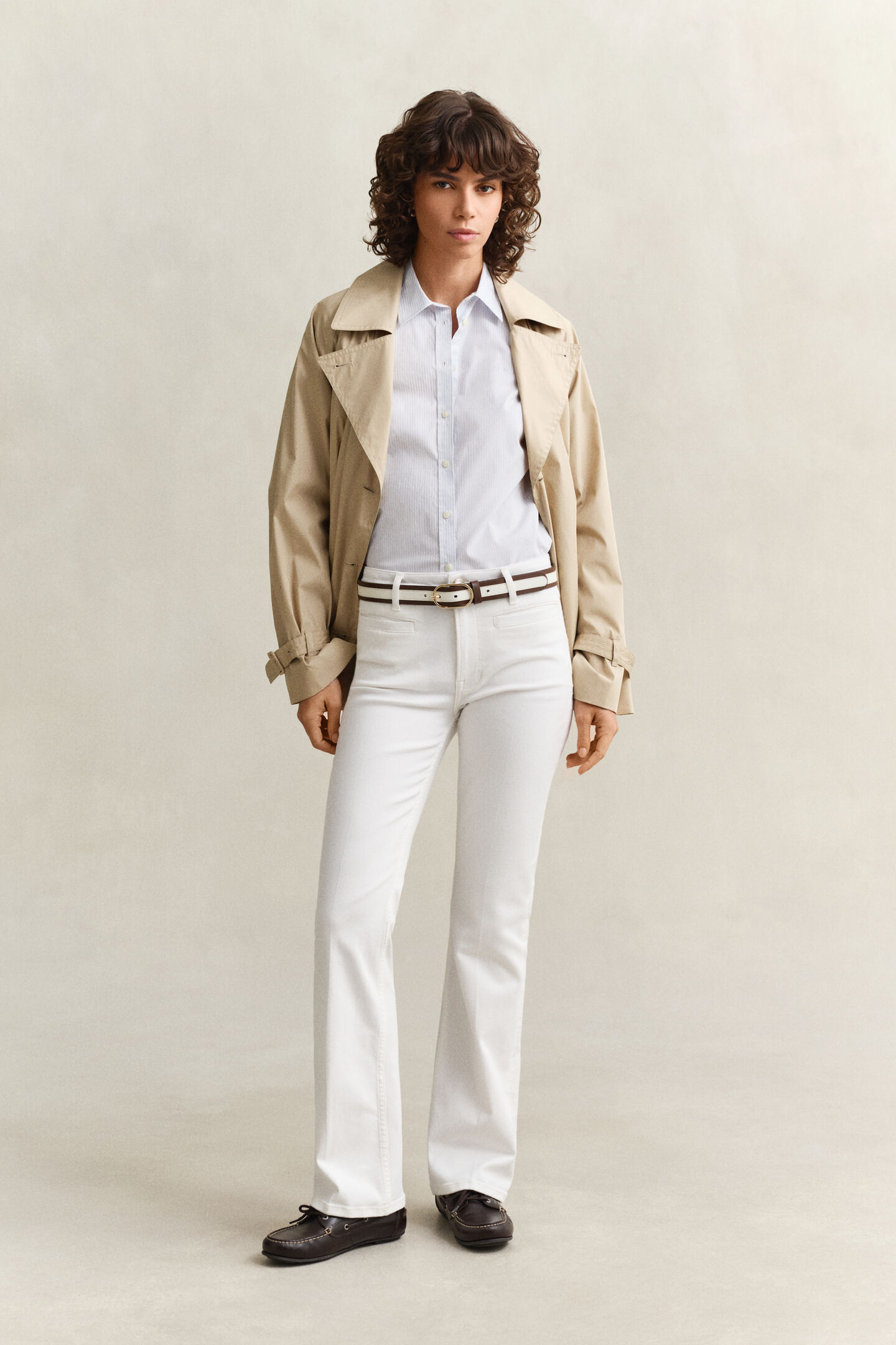 Slim Fit Popeline Bluse mit Streifen