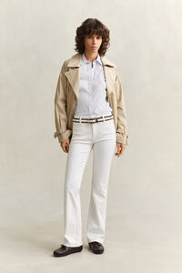 Slim Fit Popeline Bluse mit Streifen