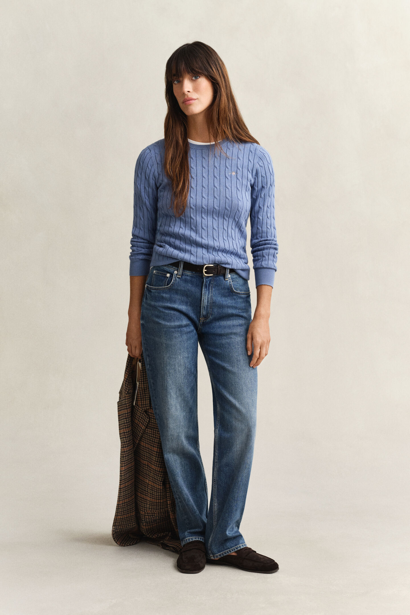 Zopfstrick Rundhalspullover