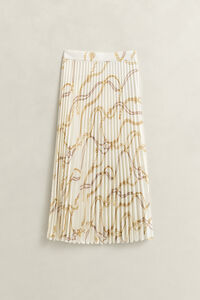 Plissierter Midirock mit Print