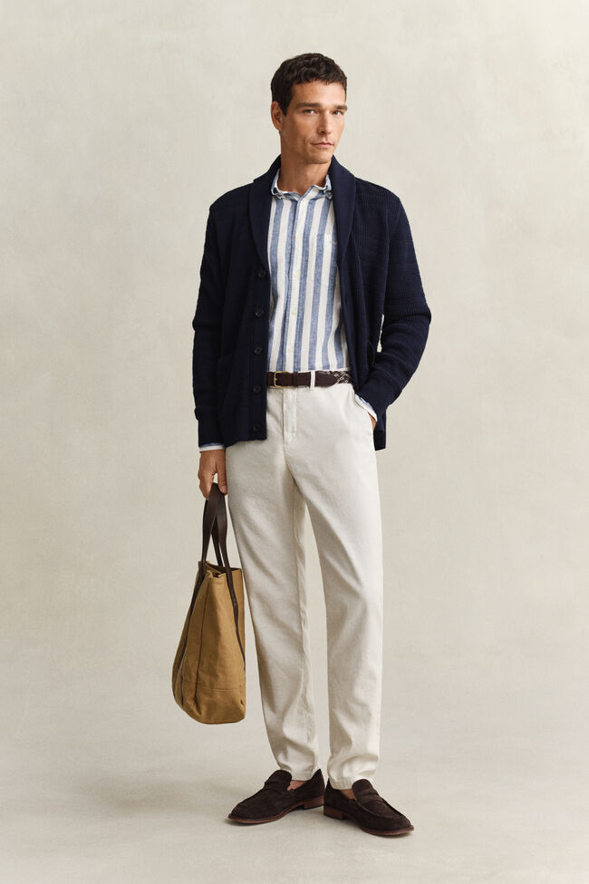 Zopfstrick Strickjacke mit Schalkragen