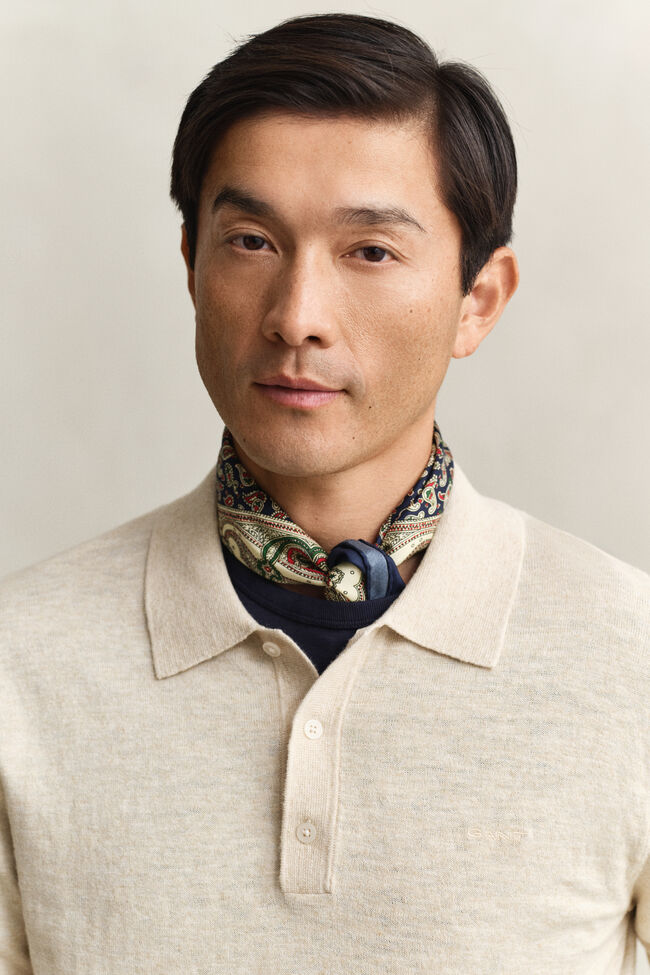 Polopullover aus Baumwollmix-Flammgarn