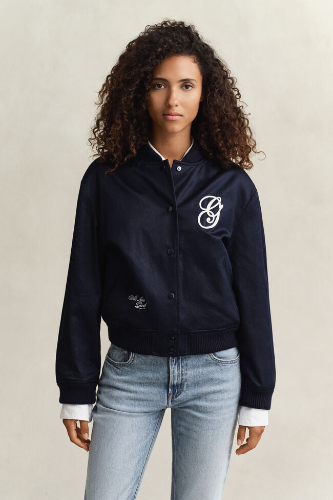 Varsity Jacke aus Satin
