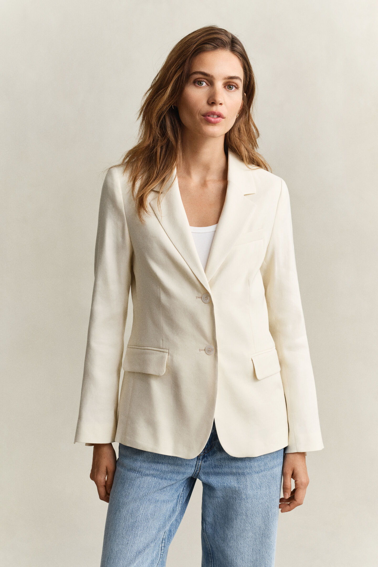 Stretch-Blazer aus Leinen