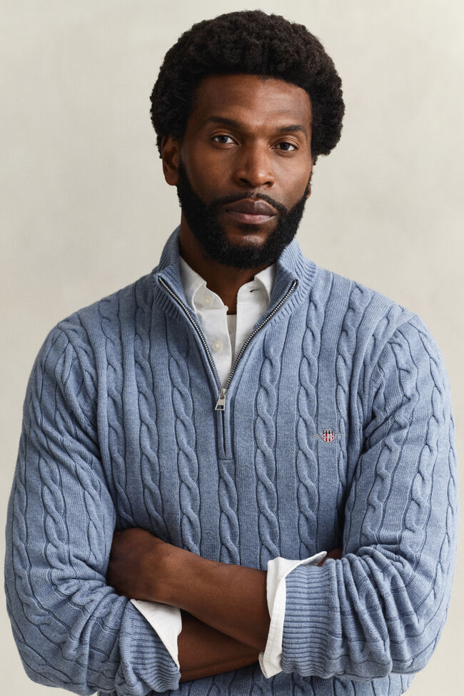 Zopfstrick Troyer aus Baumwolle