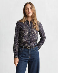 Regular Fit Bluse aus Baumwolle und Seide mit Blumen-Print