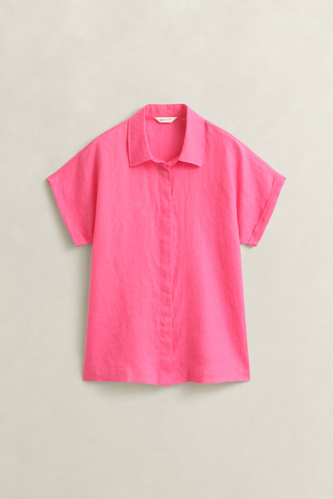 Leinenbluse mit Fl&uuml;gel&auml;rmeln