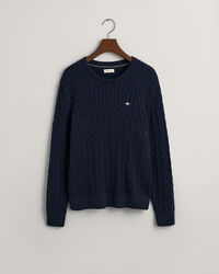 Teens Shield Zopfstrick Rundhalspullover aus Baumwolle