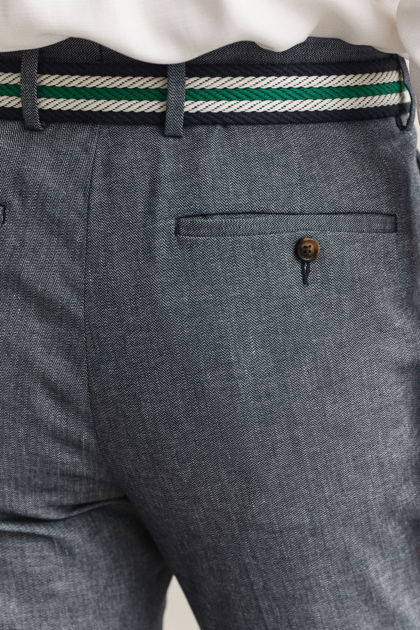 Indigo Herringbone Anzughose