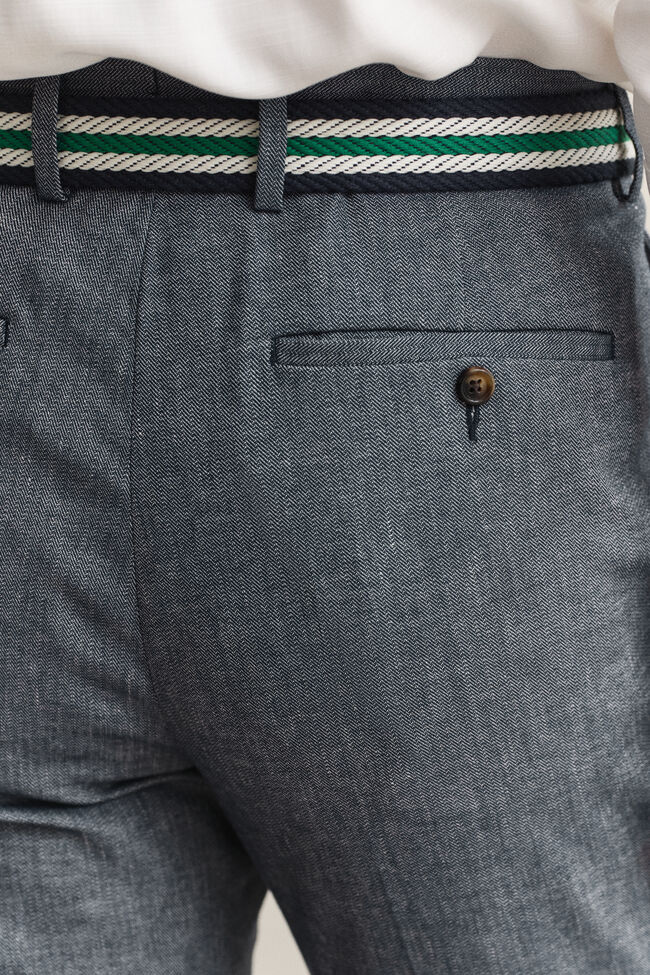 Indigo Herringbone Anzughose