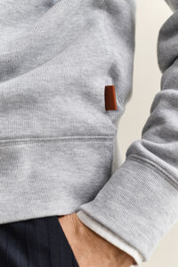 Sacker Rib Sweatshirt mit Rei&szlig;verschlusskragen