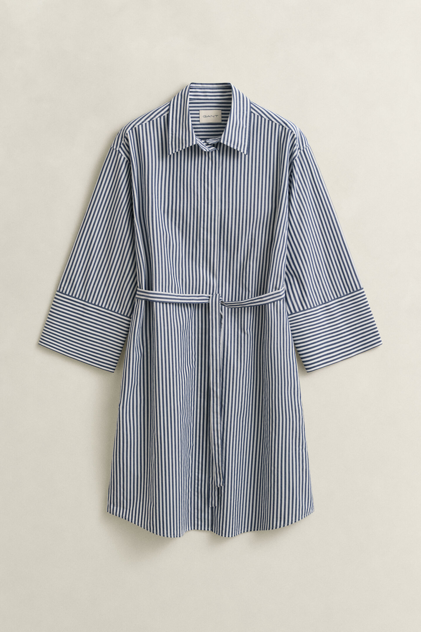 Popeline Hemdblusenkleid mit Streifen