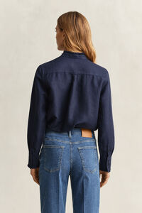 R&uuml;schenbluse aus Leinenmix