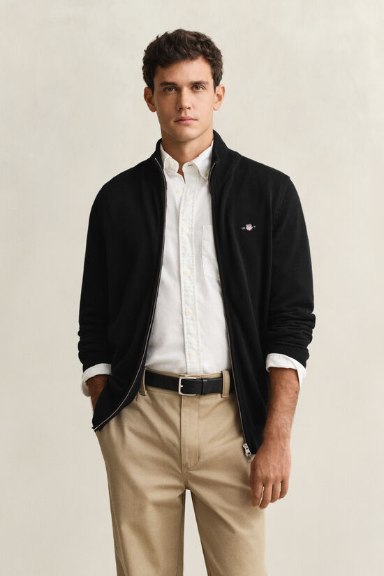 Casual Cotton Strickjacke mit Rei&szlig;verschluss