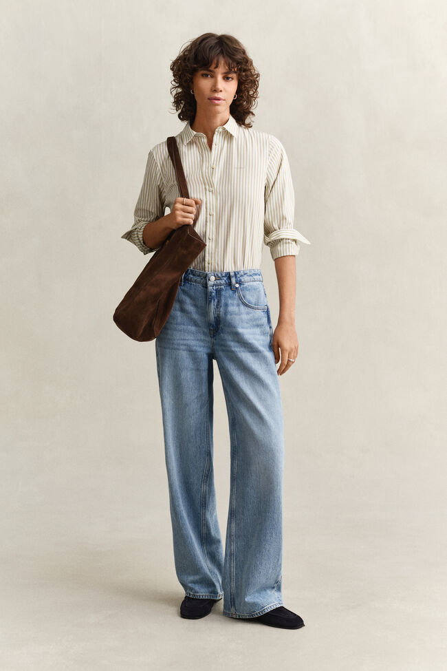 Regular Fit Classic Popeline Hemd mit Streifen