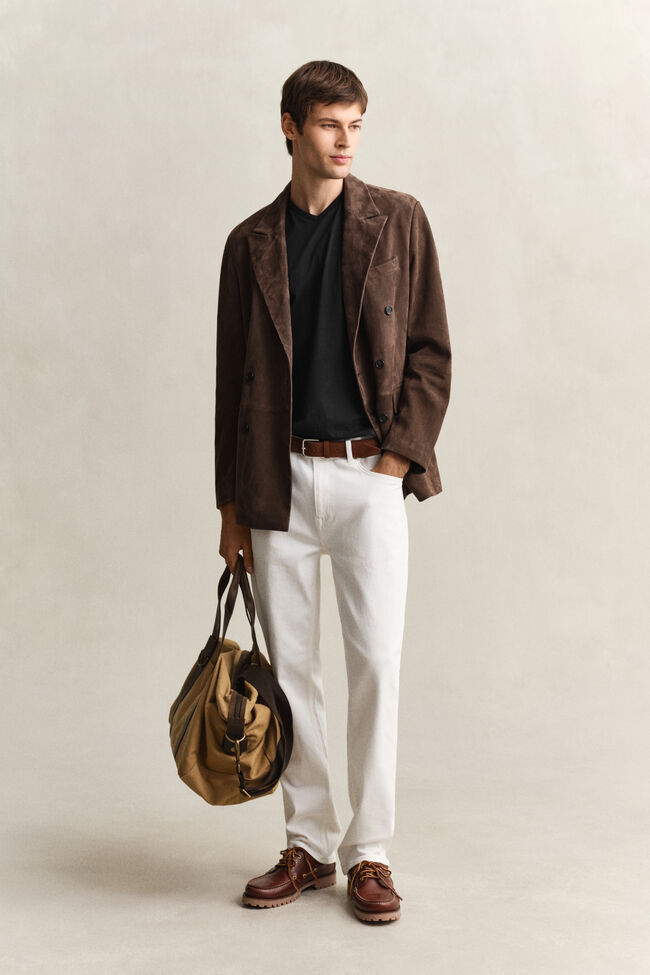 Slim Fit Shield T-Shirt mit V-Ausschnitt