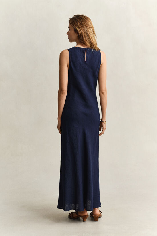 Schr&auml;g geschnittenes Midikleid aus Leinen