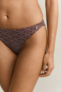 Monogram Hipster-Bikinihose mit Print