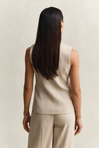 Pinstripe Weste aus Leinenmix