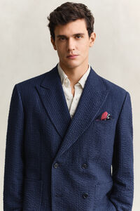 Indigo Seersucker Anzugsakko