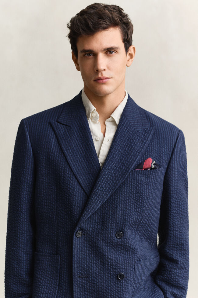 Indigo Seersucker Anzugsakko